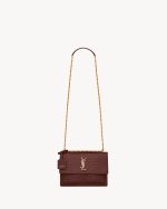 YSL SUNSET MEDIUM IN CROCODILE-EMBOSSED LEATHER